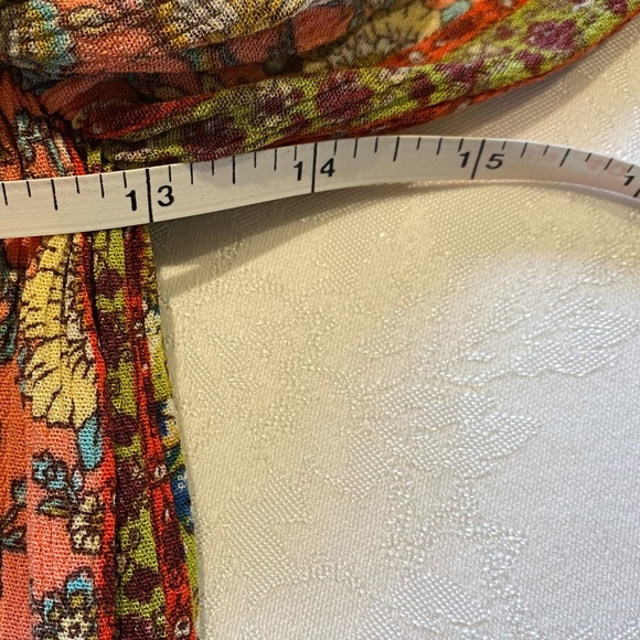 Easel Anthropologie Floral Vibrant Wide Leg Bell Bottom Boho Jumpsuit. Sz M - Picture 13 of 16